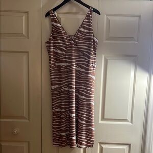 a new day Brown Zebra Print Midi Dress